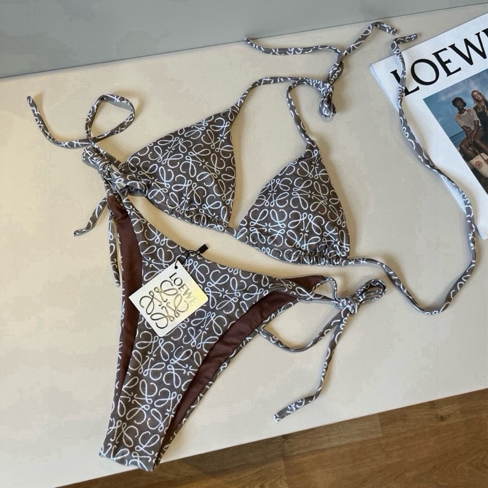 Loewe Patterned Brown Bikini - image 1